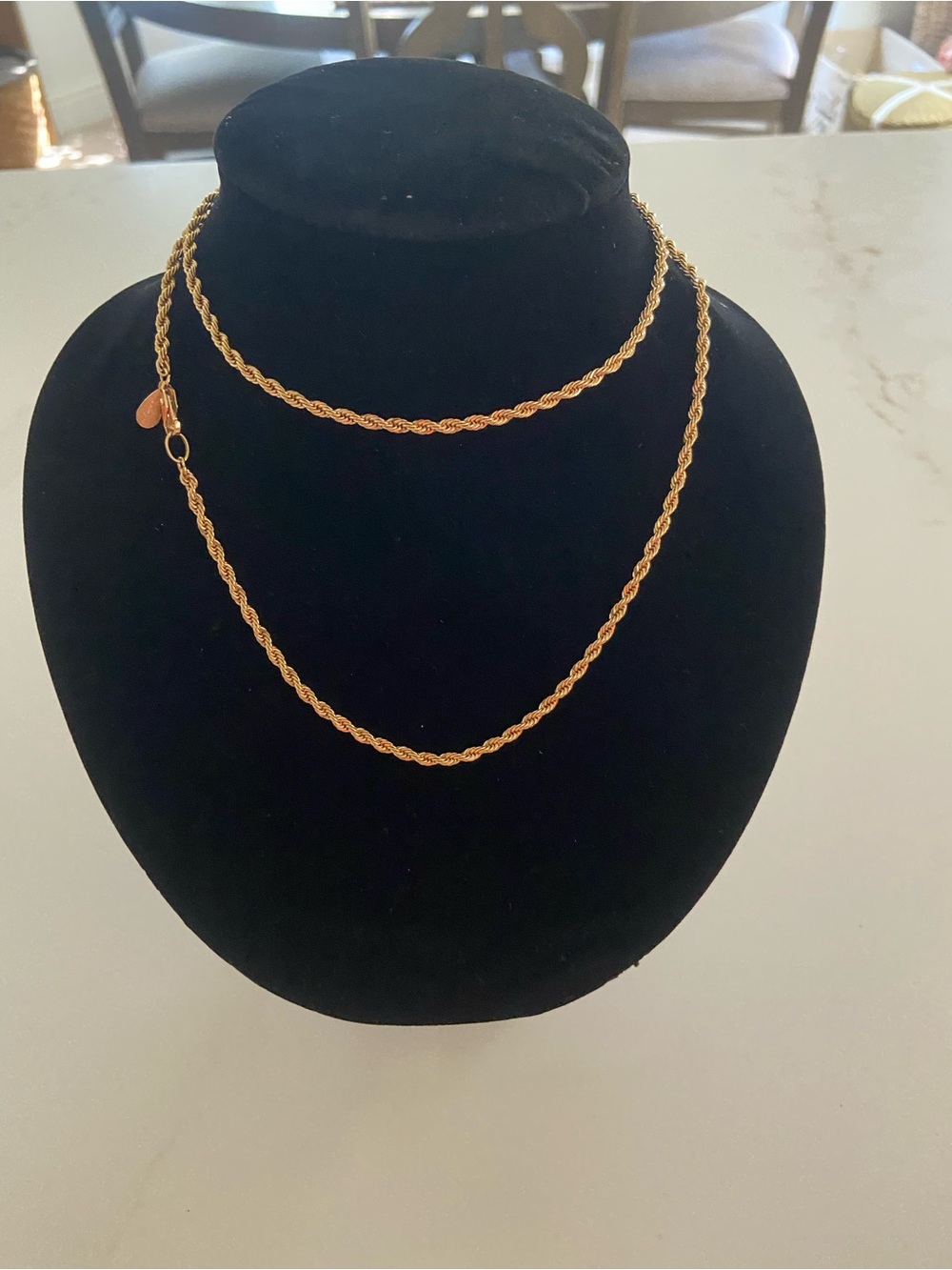 Elegant Twisted Rope Gold Necklace - Women Jewelry 26 Inches